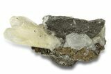 Calcite and Iridescent Chalcopyrite on Dolomite - Missouri #252133-1